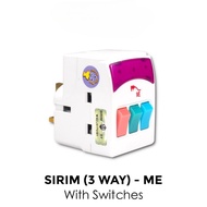 3 Way Adaptor Adapter Plug 3 Pin Socket Plug Extension Socket Multi Plug Socket With Switch Neon Plu