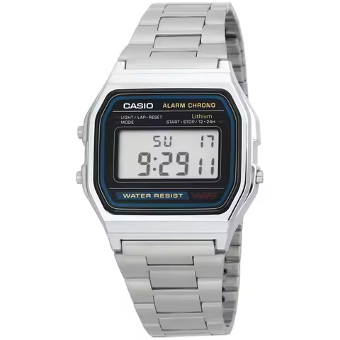 Casio a158wa-1df collection unisex watch silver
