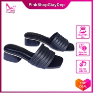 [Sale Sốc 69k] Giày cao gót PinkShopGiayDep dép quai ngang thời trang phối dây độc đáo mới lạ G35DT