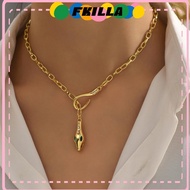 FKI Metal Snake Necklace, Jewelry Vintage Snake Pendant Necklace, Fashion Individuality Snake Design