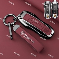HZ  Porsche High-end Metal Car Key Protection Cover case Cayenne Panamera 911 Taycan Maca 718 Full K