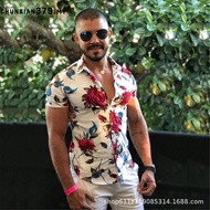 Lengan Baju Pantai Baju Pantai Baju Hawaii Lelaki Summer Hawaiian Shirt  Pendek
