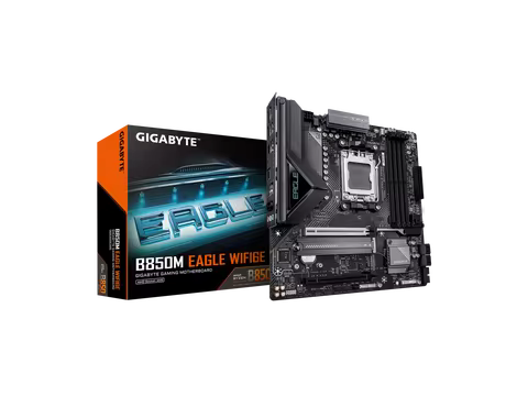 GIGABYTE B850M EAGLE WIFI6E AMD AM5 Motherboard, M-ATX, DDR5, 2x M.2, PCIe 5.0, USB-C, USB 3.2 Gen 2