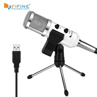 FIFINE Condenser Microphone USB Socket suit for PC Macbook for Online Teaching Meeting Chat with Tripod Stand Microphone Clip