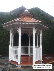 gazebo kayu jati model classic cat duco