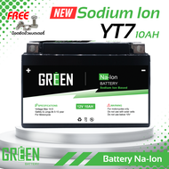 YT7 12V 10Ah โซเดียมไอออน แบตเตอรี่มอเตอร์ไซค์ Na-Ion ( Sodium Ion )  แบตเตอรี่เกลือ Green battery