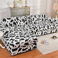 Cows Print Stretch Sofa Covers For Living Room Decor Slipcover Elastic Universal Couch Cover Sofa L Shape =2Pc Polyester