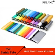 20pcs 18650 Lipo Battery Wrap PVC Heat Shrink Tube Precut Width 29.5mm x 72mm Insulated Film Protect Case Pack Sleeving