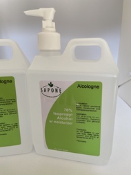 1L Alcologne with 70% isoproply alcohol, scent and moisturizer in pump bottle (tea tree)