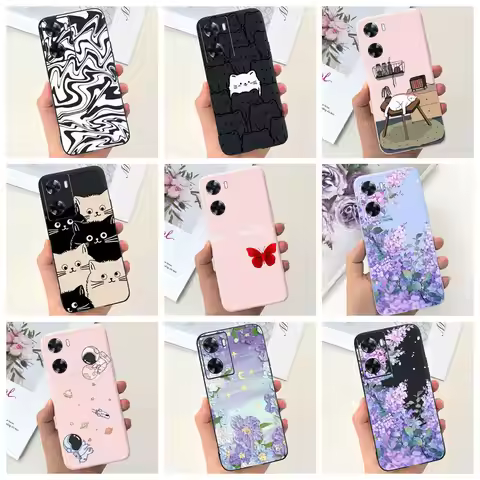 For OPPO A57 4G CPH2387 Case For OPPO A77 5G CPH2339 Soft Silicone Flower Phone Cover For OPPO A77S 