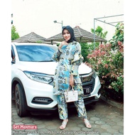 One Set Wanita Tunik Maxmara Premium Import Setelan Wanita Lengan Panjang Setelan Celana Panjang Kek