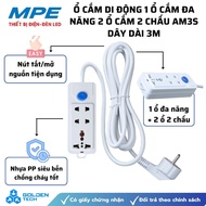 [MPE] Portable socket 1 multi-purpose socket 2 sockets 2 pins AM3S 3m long cord Super durable insula