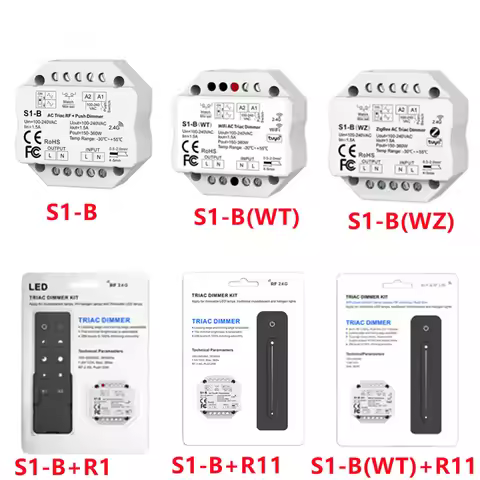 WiFi &Zigbee RF AC Triac Dimmer APP Switch Single Color 2.4G RF LED Controller S1-B CH*1.5A RF + Pus