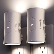 Night Light LED Night Lights Plug into Wall [2 Pack] Warm White 3000K 0-100LM Adjustable Brightness 