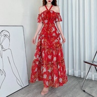 Mixix red floral Maxi