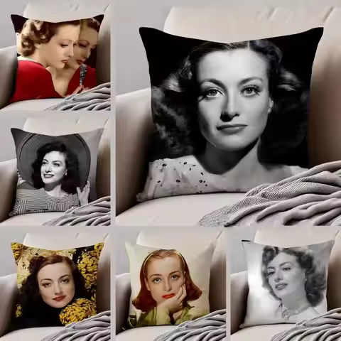 Fashion R-Reunion In France J-Joan Crawford Cushion Cover Linen Pillow Case Soft Breathable Protecti