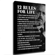 Jordan Peterson 12 Rules Educational Life Poster Canvas Printing Retro Chart Quote Poster Wall Art L