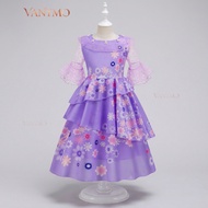 Encanto Mirabel Princess Dress Isabela Mesh Tulle Gown for Girls Kids Children's Day Role Play Cospl