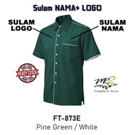 BAJU KORPORAT LENGAN PENDEK WARNA PINE GREEN COLOR (FT 873E) JENAMA MR2 (READY STOCKS)