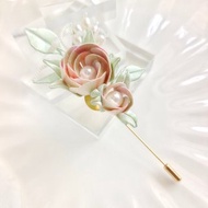玫瑰真絲 髮夾 胸針 纏花 春仔花