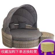 Outdoor Furniture Rattan Reclining Bed/Villa Garden Leisure Rattan Chair Rattan Bed Combination Ratt