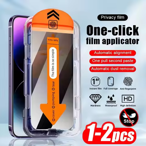 1-2Pcs Dust Free Install Privacy Tempered Glass Film For Poco X7 X6 Pro X5 F7 F6 M7 M6 Xiaomi Redmi 