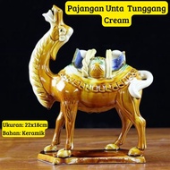 GM Pajangan Patung Unta Keramik Elegan/Pajangan Unta Tunggangan Keramik