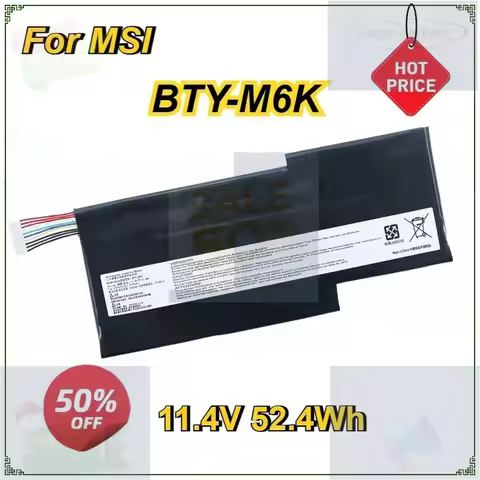 BTY-M6K Laptop Battery for MSI MS-17B4 MS-16K3 GS63VR 7RG-005 GF63 Thin 8RD 8RD-031TH 8RC GF75 Thin 
