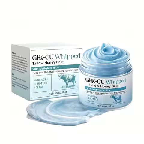 GHK-CU Whipped Tallow Honey Balm Blue Copper Peptides Face Cream Deep Hydration Nourishing Face & Bo