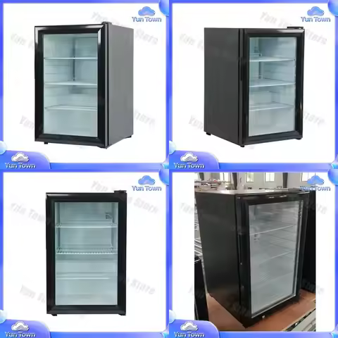 Mini 70L Fridge Refrigerator Glass Door Cooler for Commercial Use Beverage Display Cooler for Bar Re