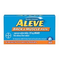 Aleve Back and Muscle Pain Tablets 50CT (Pack of 3).