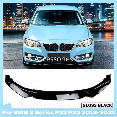 For BMW 2 Series F22 F23 2013-2021 3pcs Car Front Bumper Splitter Lip Cover Guard Protecter Glossy B