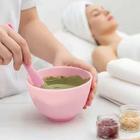 Silicone Face Mask Bowl Mask Brush Facial Applicator Spatula Measure Spoon Beauty Supplies for Famil