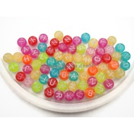Bright Round Alphabet Beads Bead Manik Huruf Abjad DIY Bracelet Necklace (1762)