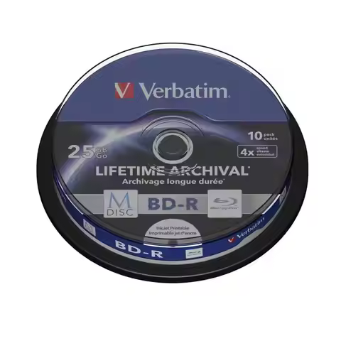 10Pcs M-DISC Mdisc BD-R 25GB 4X Permanent Recordable Blu-Ray Disc Storage Lifetime Archival Disc Ink