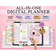 All-in-One Digital Planner 2025 2026 2027, Hyperlink Digital Planner, Daily Weekly Monthly Journal, 
