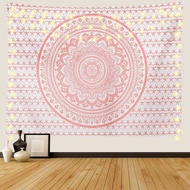 Tapestry Bohemian Pink Psychedelic Mandala Tapestry Living Room Wall Hanging Background Decoration B