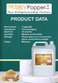 HAPPYPOPPER Brown Sugar Syrup Lemon Fruit Honey Longan 3kg 3 kg Gula Merah Perang Sirap Milk Tea 5 k