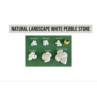 [1 Bag Besar 17kg] Batu Putih Semula Jadi Perhiasan Taman Kebun Akuarium / Natural White Pebble Ston