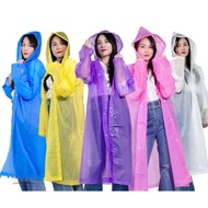 Unisex Thick Reusable Raincoat with Hat & Sleeve Garter