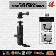 SIDE MIRROR 360 MOUNT (MOTOWOLF) FOR INSTA360, GOPRO, DJI, SJCAM, AKASO