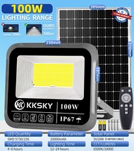 KKSKY ไฟโซล่าเซลล์ โคมไฟโซลาเซลล์ 100W 300W 500W 1000W Solar Light แสงขาว หลอดไฟ led กันน้ำ IP67 ตัว