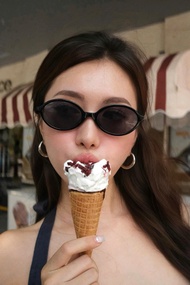 Mắt Kính Râm Nữ Chống Nắng Gọng Kính Cận Kính Mắt Thời Trang Oval Sang Chảnh