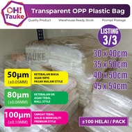 Beg Plastik OPP Transparent OPP Bag ±100pcs (Size Listing 3/3)