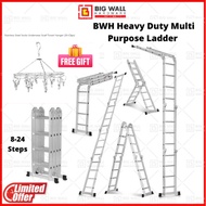 Strongman / BWH Aluminum Multi-Purpose Foldable Ladder Tangga Lipat 10 12 14 16 20 24 steps 多功能楼梯 Bi