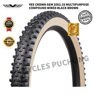 VEE CROWN GEM TIRE 20X2.25, 24X2.25 MULTIPURPOSE COMPOUND WIRED BLACK BROWN
