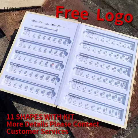 Diamond Size Comparison Set for Jewelry Store High Quality 5A CZ Gemstone Selector 11 Shapes 88 Size