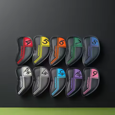 10pcs Golf Iron Covers Golf Iron Head Covers Leather Golf Iron Covers Set Colorful Golf Iron Headcov