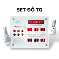 Set đỏ TG 6 màu kèm bảng màu (Set) sơn móng gel UV làm nail
