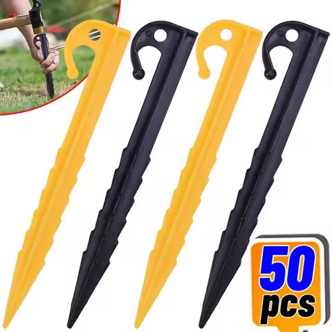 50/10Pcs Plastic Tent Stake Spiral Tent Stakes Sardine Ground Garden Tent Sturdy and for Camping Acc